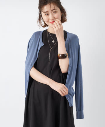 【ベーシックで使える1枚】接触冷感クルーネックカーディガン