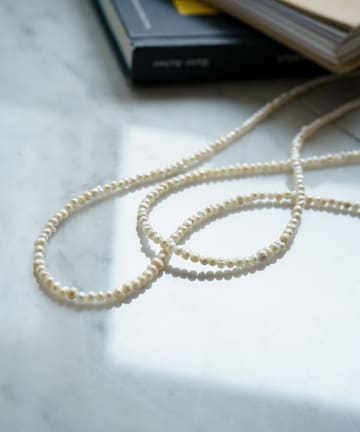 淡水パールロングネックレス