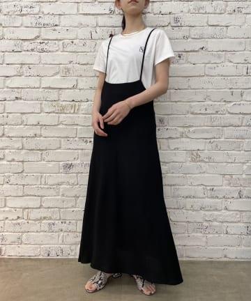 【WEB限定】麻調スクエアバックジャンパースカート