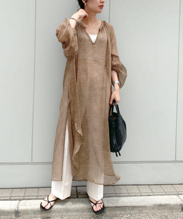 【WEB限定】シャーリングプリントワンピース