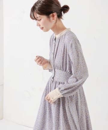 natural couture(ナチュラルクチュール) 配色花柄レディワンピース