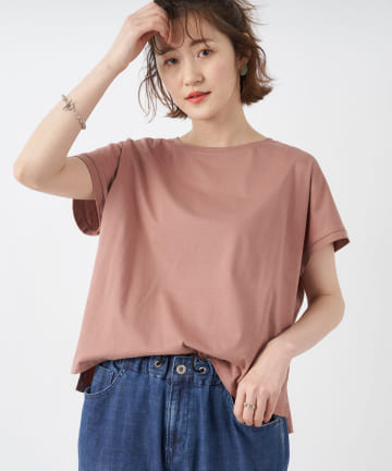 【シルク混の上質な1枚】シルクコットンクルーネックTシャツ