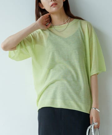 シアーニットTシャツ