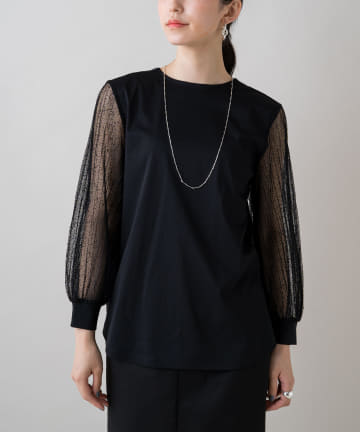 【WEB限定】プリーツレースカットソー