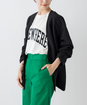 リネンノーカラージャケット