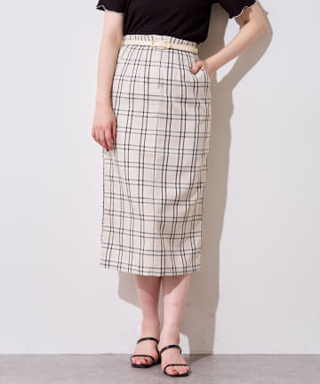 natural couture(ナチュラルクチュール) ウエストタックデザインナロースカート