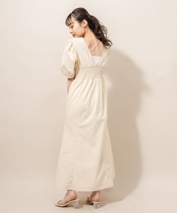 [mline] WEB限定 シャーリングワンピース