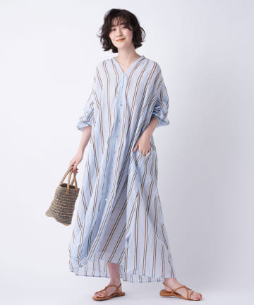 【ne Quittez pas(ヌキテパ)】ボイルストライプワンピース