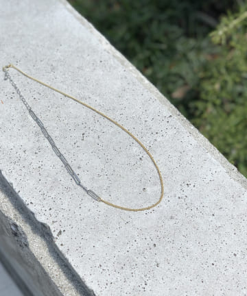 【いろいろなコーデに合わせやすい】シルバー×ゴールドMIXネックレス