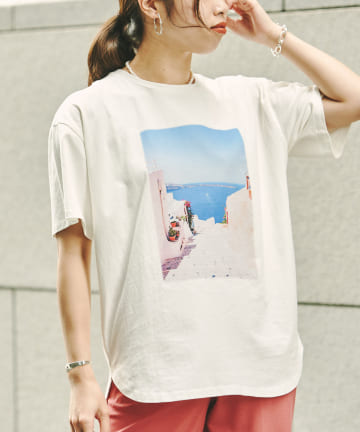 Chez toi(シェトワ) ピグメント加工フォトTシャツ