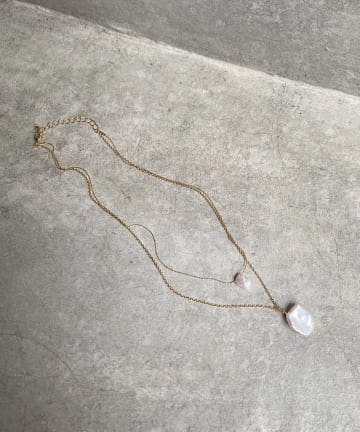 ダブル淡水パールネックレス