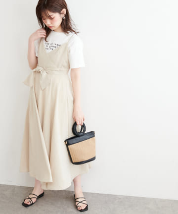 natural couture(ナチュラルクチュール) 【WEB限定】バックリボンキャミワンピース