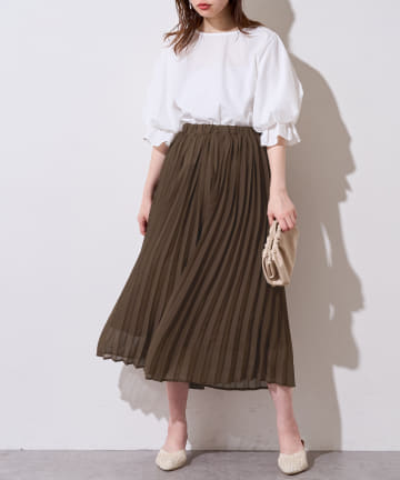 natural couture(ナチュラルクチュール) やわらかアコーディオンプリーツスカート
