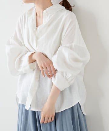 麻キャンバスブラウス