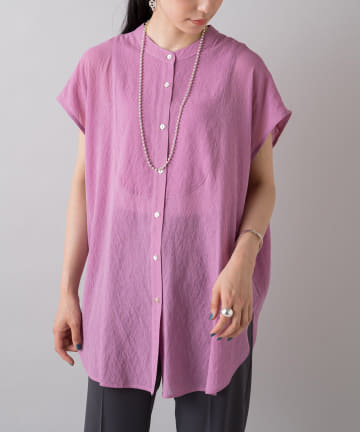 バンドカラーフレンチブラウス