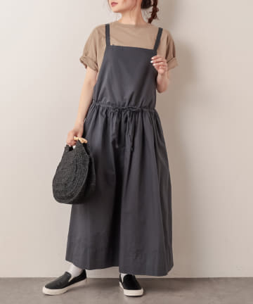 綿麻ツイルジャンバースカート
