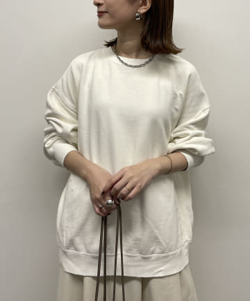 【+81BRANCA/ハチイチブランカ】ダメージスウェット