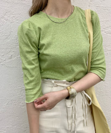 ミックスカラーリブパフTee