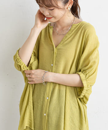 prose verse(プロズヴェール) 袖口ゴム前開きブラウス