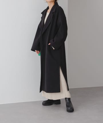 【WEB・一部店舗限定】モッササイドスリットロングテーラードコート