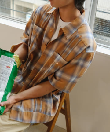 ＊【WHIMSIC】GUAYABERA S/S−OMBRE CHECK