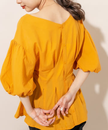 [mline] WEB限定  パフスリーブブラウス