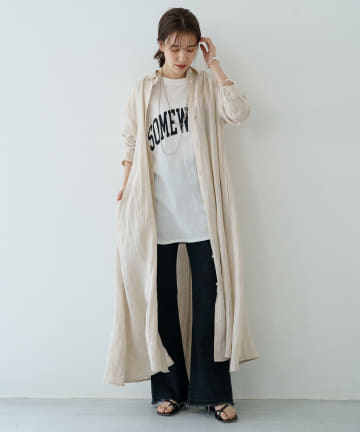 リネンシャツワンピース