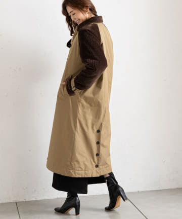 prose verse(プロズヴェール) コール天切り替えステンカラーコート