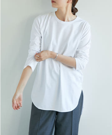 【ATON】ラウンドヘムロングTシャツ/SUVIN60/2 ROUNDHEM T