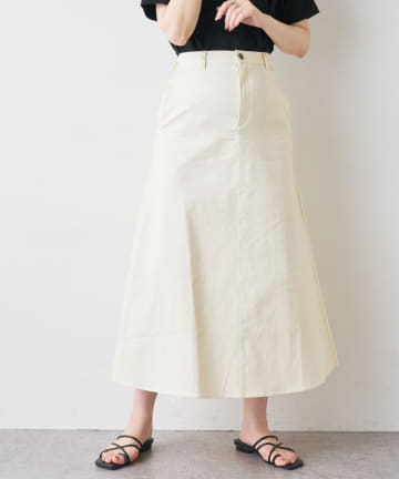 natural couture(ナチュラルクチュール) ストレッチデニムロングスカート
