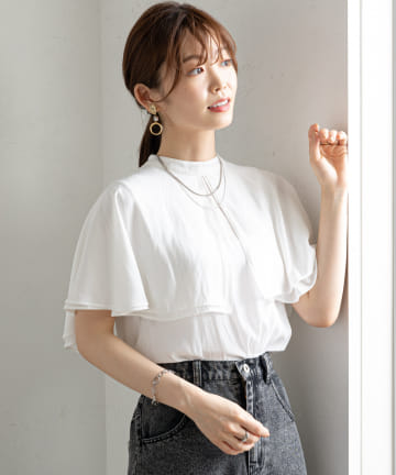 prose verse(プロズヴェール) ケープカラーブラウス