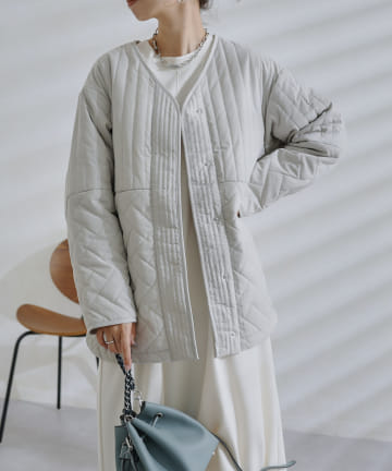 【WEB限定】パターンミックスキルティングハーフジャケット