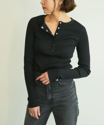 【courreges】リブロングTシャツ