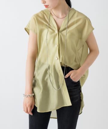 ロングバイヤスフレンチブラウス