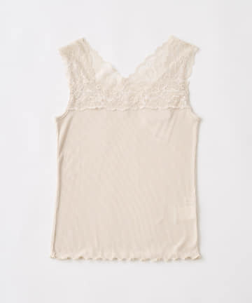 natural couture(ナチュラルクチュール) 2WAY幅広レースキャミソール