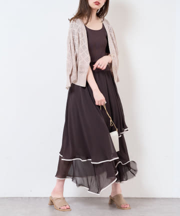 natural couture(ナチュラルクチュール) 【WEB限定】ランダムヘムニットドッキングワンピース