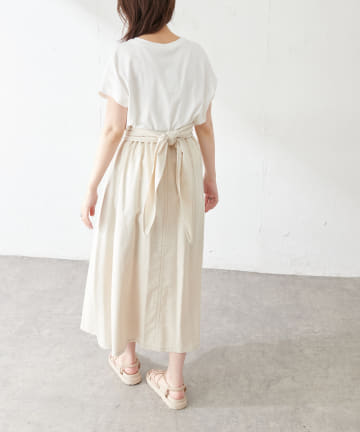 natural couture(ナチュラルクチュール) 【着用動画あり・WEB限定】ワンピにもなるマルチWAYフレアスカート