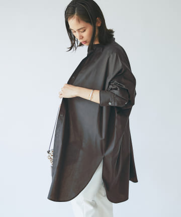 【手洗い可・着るだけでこなれ感】ダンプニドムチュニックシャツ