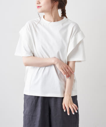 【Du noir】シルケットサイドタックTシャツ