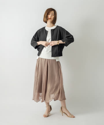 【コンパクトサイズでお仕事にも使いやすい】フロントZIPブルゾン