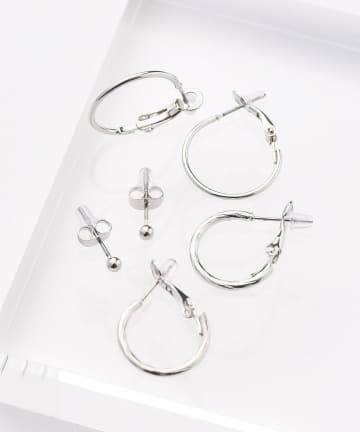 細フープピアス6個セット