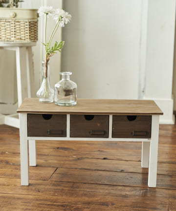 【PAL CLOSET限定再入荷】オールドウッド引き出しローテーブル