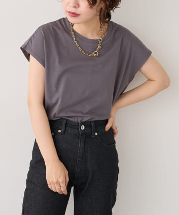 natural couture(ナチュラルクチュール) オーガニックコットンフレンチスリーブパックT
