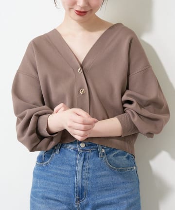 natural couture(ナチュラルクチュール) 【おうちで洗える！】プチプラハトメバー釦おしゃれカーデ