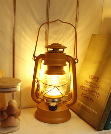 【灯りの調整が可能】アンティークLEDランタン（マスタード）
