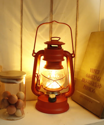 【灯りの調整が可能】アンティークLEDランタン（レッド）