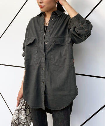 【YANUK/ヤヌーク】CPO SHIRT-MBK シャツ