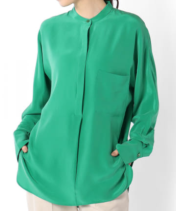 【Equipment/エキップモン】スキッパーシルクシャツ