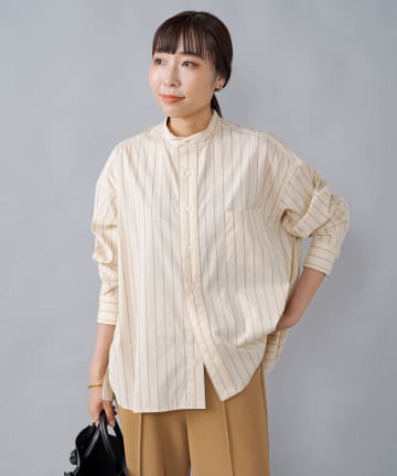 【TICCA/ティッカ】ノーカラースクエアシャツ