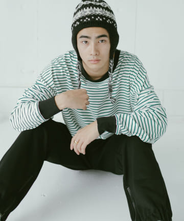 【WHIMSIC】MULTI BORDER LONG SLEEVE TEE